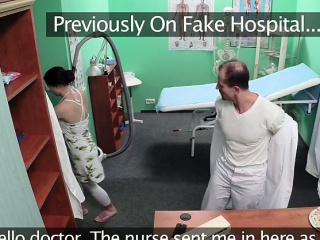 Doctor fucks cleaning lady and nurse in fake hospital